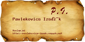 Pavlekovics Izsák névjegykártya
